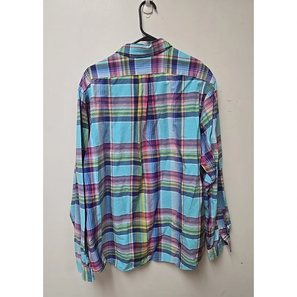 Vtg Polo‎ Ralph Lauren Blue Plaid Classic Fit Button Down Shirt Men's Size 2XL
